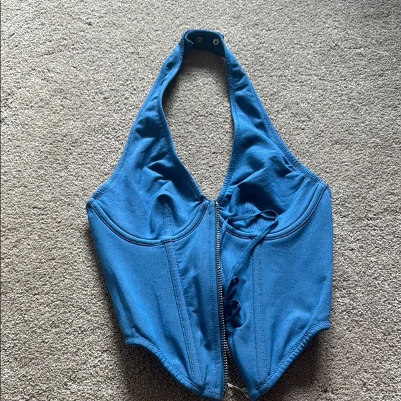 Urban Outfitters Blue Lace-Up Top - Picture 2 of 4